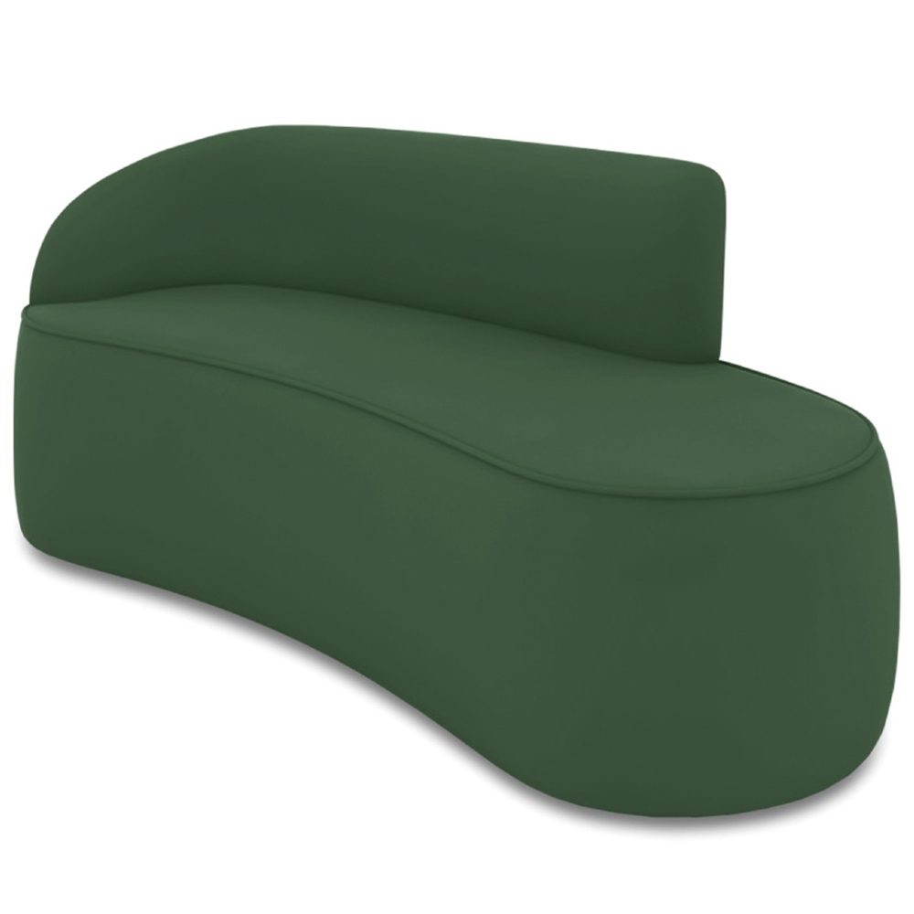 Sofá 3 Lugares Para Sala 180cm Orgânico Wendi Veludo Verde I01  - Mpozenato