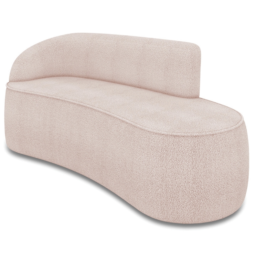 Sofá 3 Lugares Para Sala 180cm Orgânico Wendi Boucle Rose I01  - Mpozenato