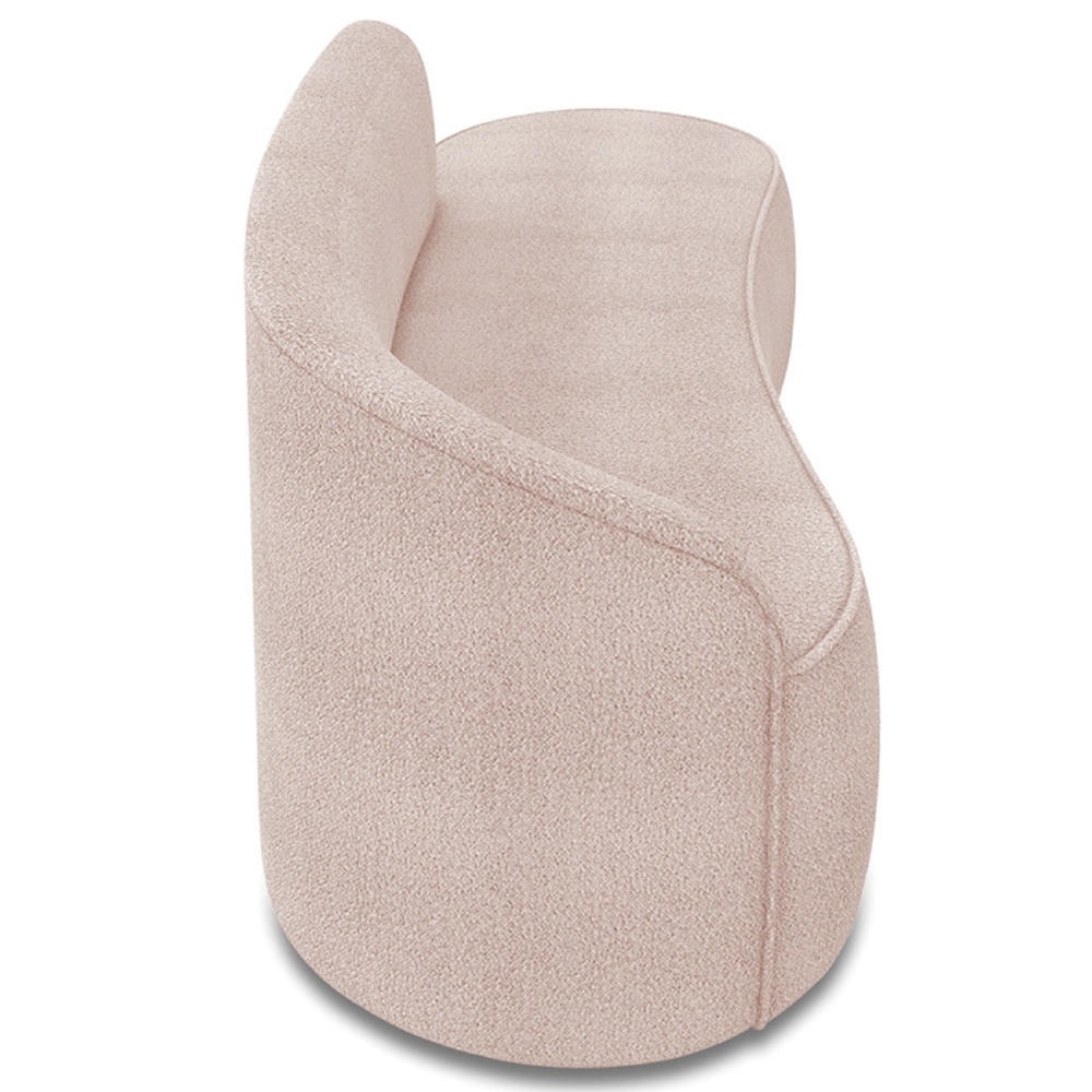 Sofá 3 Lugares Para Sala 180cm Orgânico Wendi Boucle Rose I01  - Mpozenato