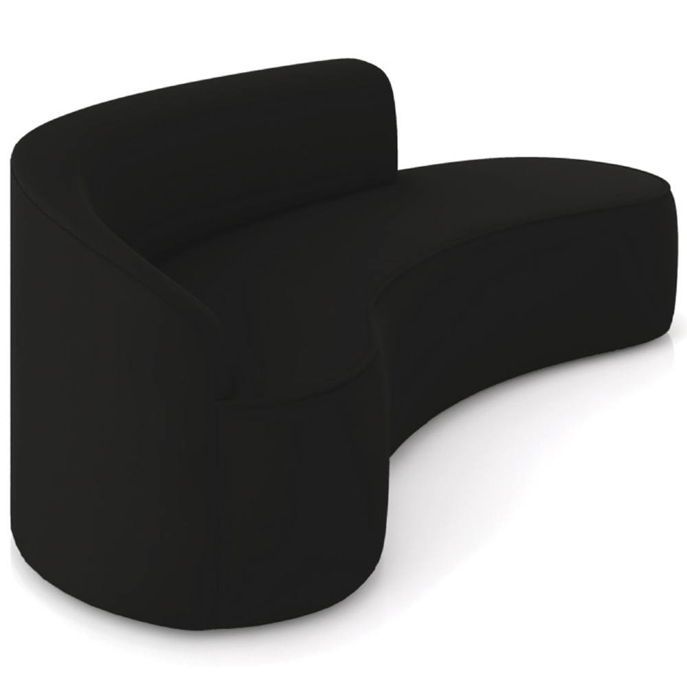 Sofá 4 Lugares Para Sala 220cm Orgânico Wendi Veludo Preto I01  - Mpozenato