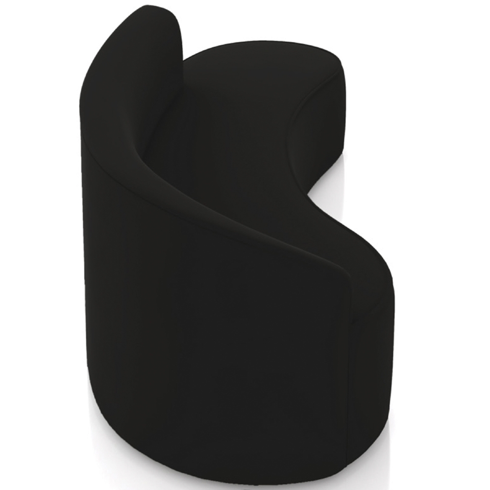 Sofá 4 Lugares Para Sala 220cm Orgânico Wendi Veludo Preto I01  - Mpozenato