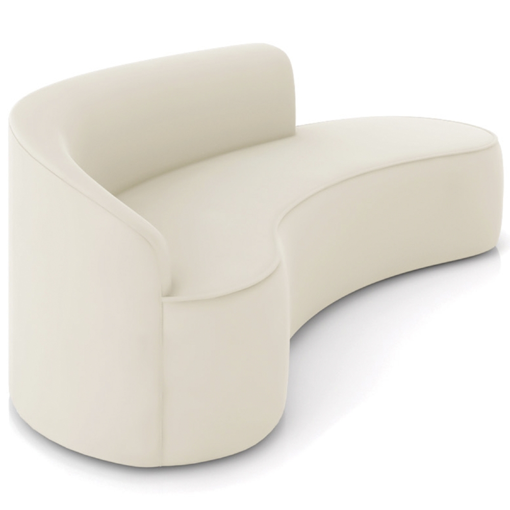 Sofá 4 Lugares Para Sala 220cm Orgânico Wendi Veludo Bege I01  - Mpozenato