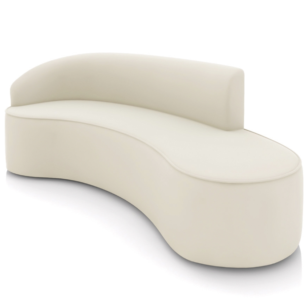 Sofá 4 Lugares Para Sala 220cm Orgânico Wendi Veludo Bege I01  - Mpozenato