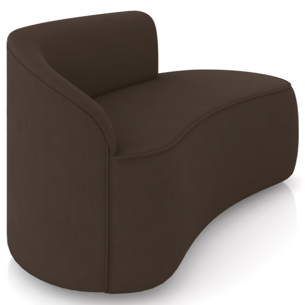 Sofá 2 Lugares Para Sala 140cm Orgânico Wendi Suede Marrom I01  - Mpozenato