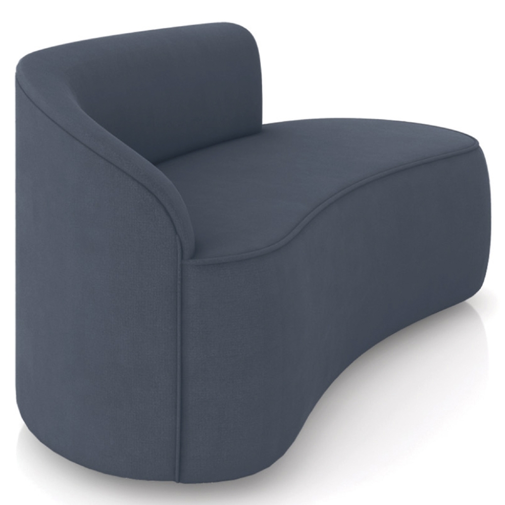 Sofá 2 Lugares Para Sala 140cm Orgânico Wendi Suede Azul Marinho I01  - Mpozenato