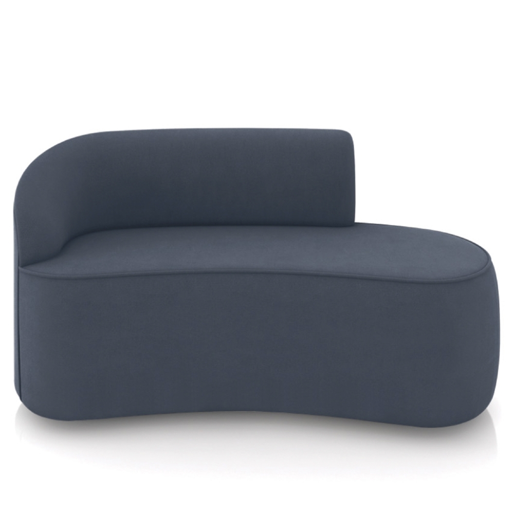 Sofá 2 Lugares Para Sala 140cm Orgânico Wendi Suede Azul Marinho I01  - Mpozenato