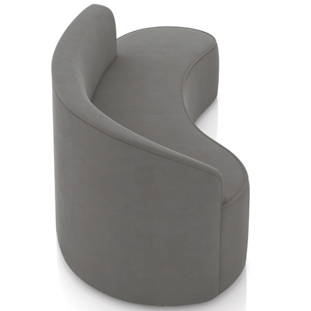 Sofá 4 Lugares Para Sala 220cm Orgânico Wendi Suede Grafite I01  - Mpozenato