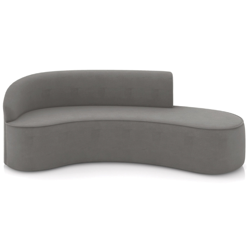 Sofá 4 Lugares Para Sala 220cm Orgânico Wendi Suede Grafite I01  - Mpozenato