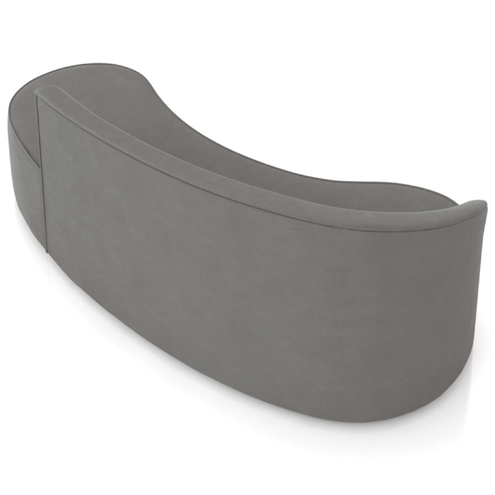 Sofá 4 Lugares Para Sala 220cm Orgânico Wendi Suede Grafite I01  - Mpozenato