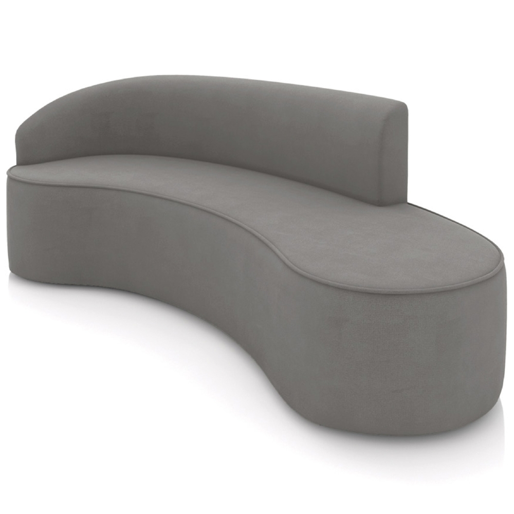 Sofá 4 Lugares Para Sala 220cm Orgânico Wendi Suede Grafite I01  - Mpozenato