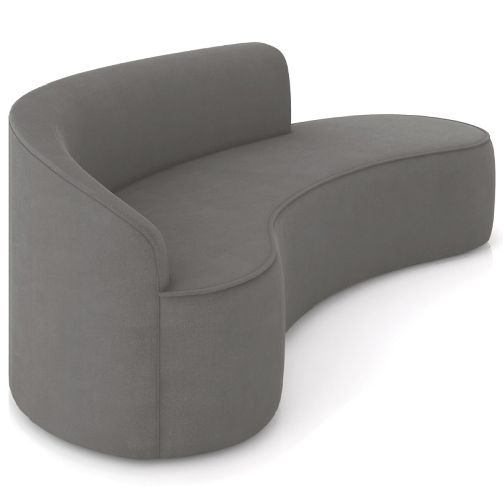 Sofá 4 Lugares Para Sala 220cm Orgânico Wendi Suede Grafite I01  - Mpozenato