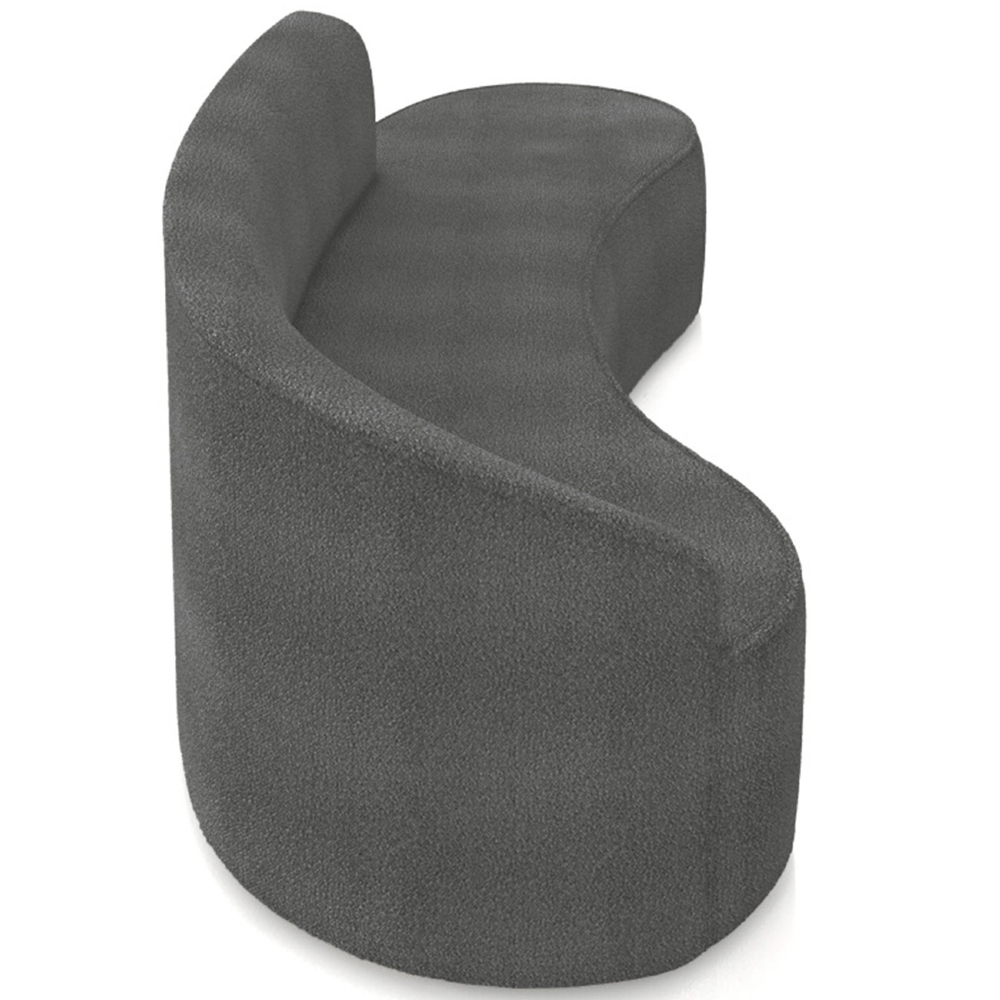 Sofá 4 Lugares Para Sala 220cm Orgânico Wendi Boucle Grafite I01  - Mpozenato