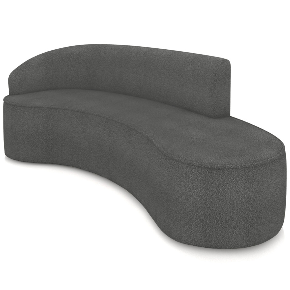 Sofá 4 Lugares Para Sala 220cm Orgânico Wendi Boucle Grafite I01  - Mpozenato