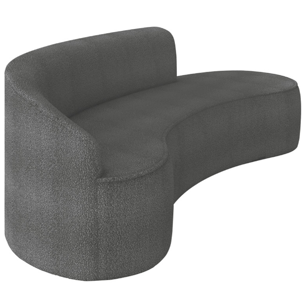 Sofá 4 Lugares Para Sala 220cm Orgânico Wendi Boucle Grafite I01  - Mpozenato