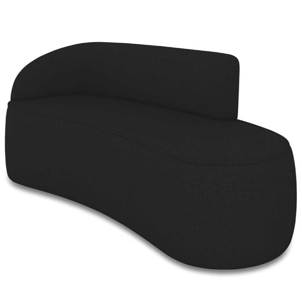 Sofá 3 Lugares Para Sala 180cm Orgânico Wendi Linho Preto I01  - Mpozenato