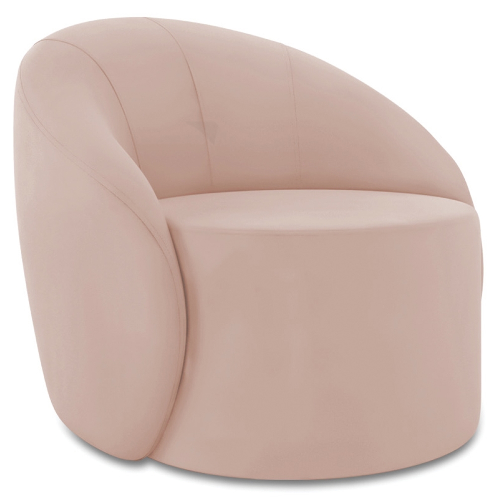 Sofá 4 Lugares 220cm Wendi e Poltrona Steve Veludo Rose I01  - Mpozenato