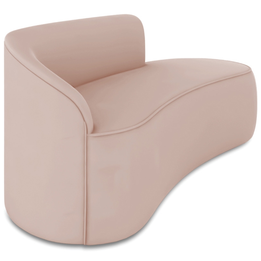 Sofá 3 Lugares Para Sala 180cm Orgânico Wendi Veludo Rose I01  - Mpozenato