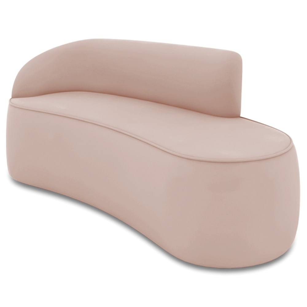 Sofá 3 Lugares Para Sala 180cm Orgânico Wendi Veludo Rose I01  - Mpozenato