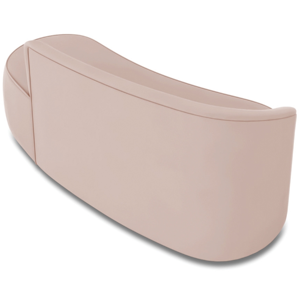 Sofá 3 Lugares Para Sala 180cm Orgânico Wendi Veludo Rose I01  - Mpozenato