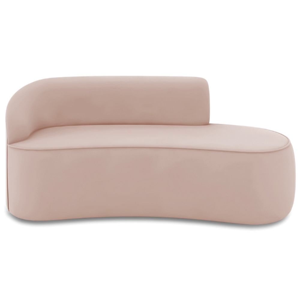 Sofá 3 Lugares Para Sala 180cm Orgânico Wendi Veludo Rose I01  - Mpozenato