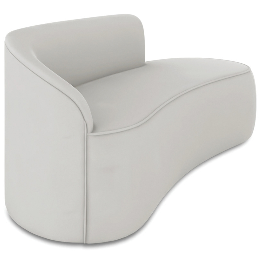 Sofá 3 Lugares Para Sala 180cm Orgânico Wendi Veludo Cinza I01  - Mpozenato