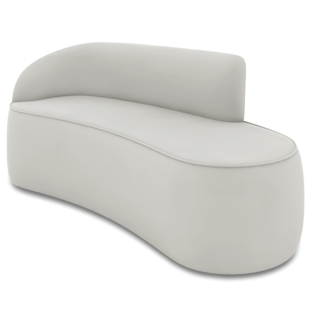 Sofá 3 Lugares Para Sala 180cm Orgânico Wendi Veludo Cinza I01  - Mpozenato