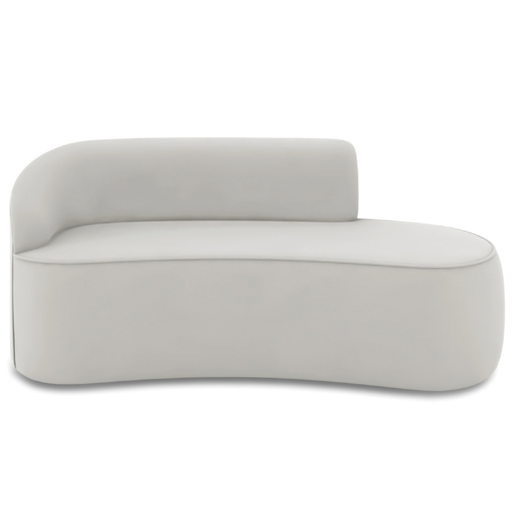 Sofá 3 Lugares Para Sala 180cm Orgânico Wendi Veludo Cinza I01  - Mpozenato