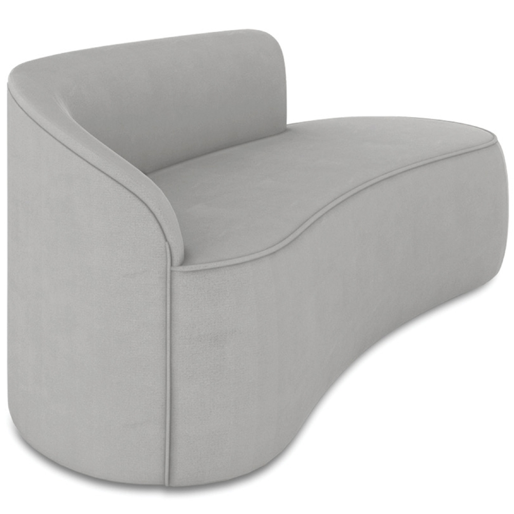 Sofá 3 Lugares Para Sala 180cm Orgânico Wendi Suede Cinza I01  - Mpozenato