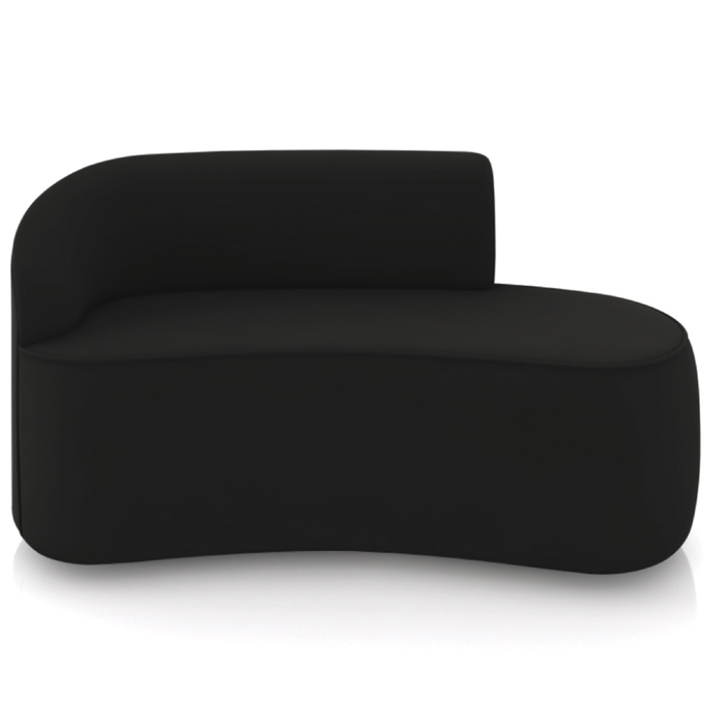 Sofá 2 Lugares Para Sala 140cm Orgânico Wendi Veludo Preto I01  - Mpozenato