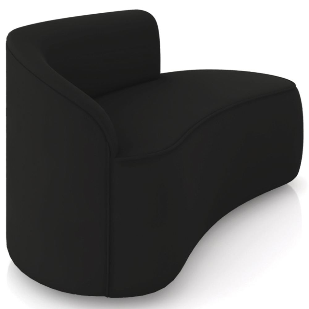 Sofá 2 Lugares Para Sala 140cm Orgânico Wendi Veludo Preto I01  - Mpozenato