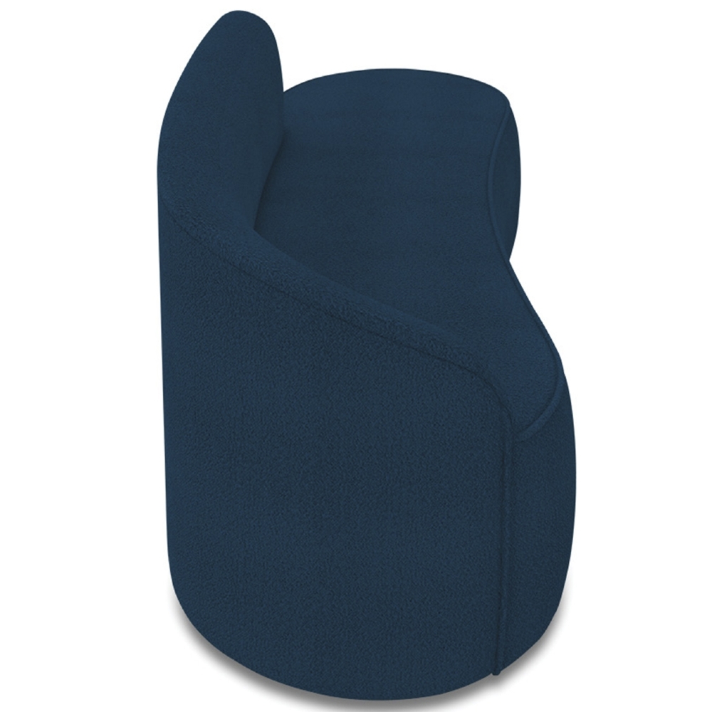 Sofá 3 Lugares Para Sala 180cm Orgânico Wendi Boucle Azul I01  - Mpozenato