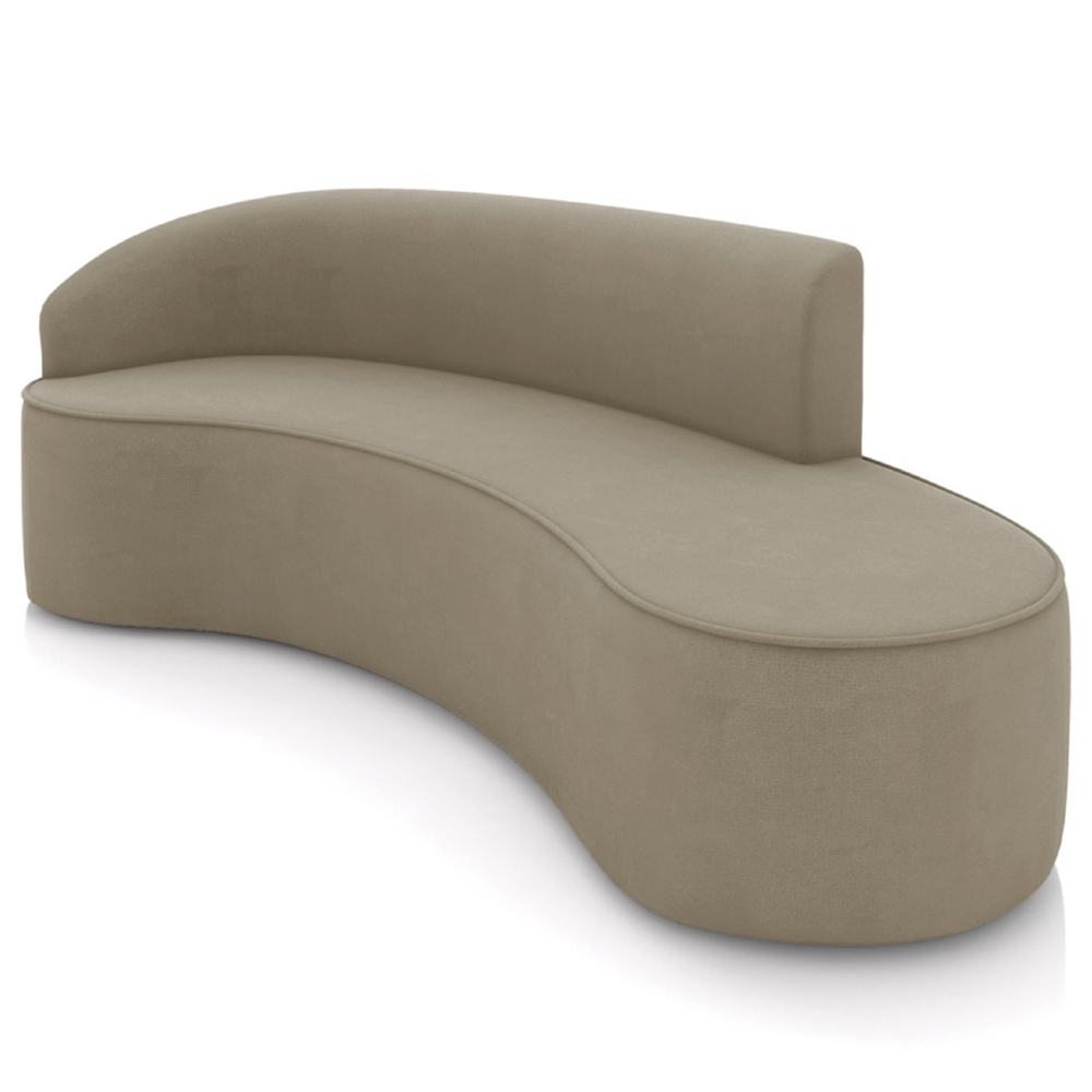 Sofá 4 Lugares Para Sala 220cm Orgânico Wendi Suede Marrom Rt I01  - Mpozenato