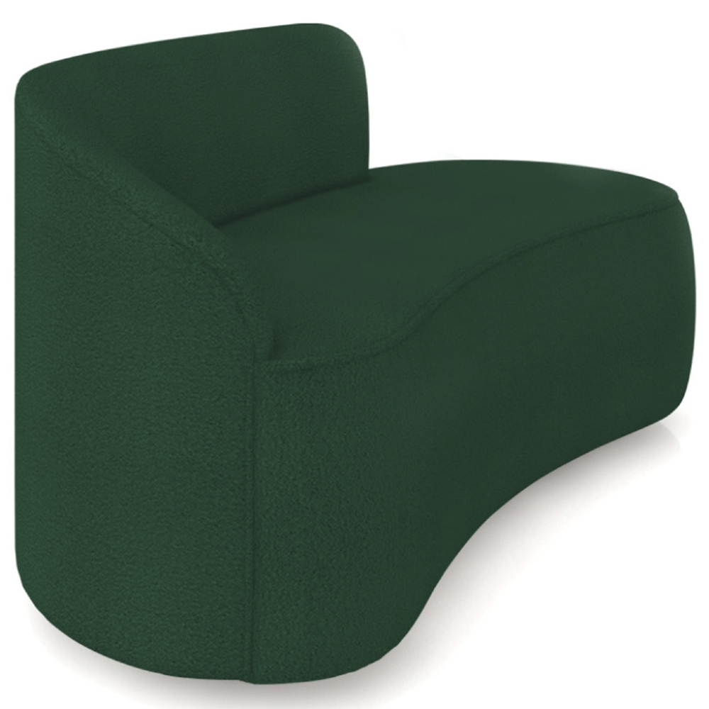Sofá 2 Lugares Para Sala 140cm Orgânico Wendi Boucle Verde I01  - Mpozenato
