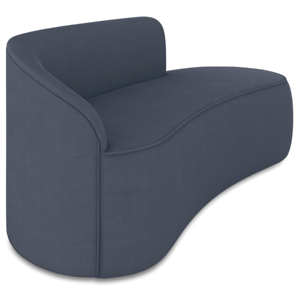 Sofá 3 Lugares Para Sala 180cm Orgânico Wendi Suede Azul Marinho I01  - Mpozenato