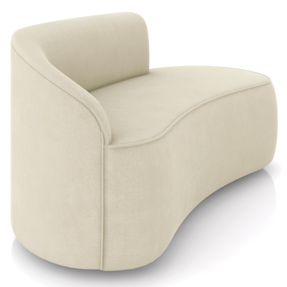 Sofá 2 Lugares Para Sala 140cm Orgânico Wendi Suede Bege I01  - Mpozenato