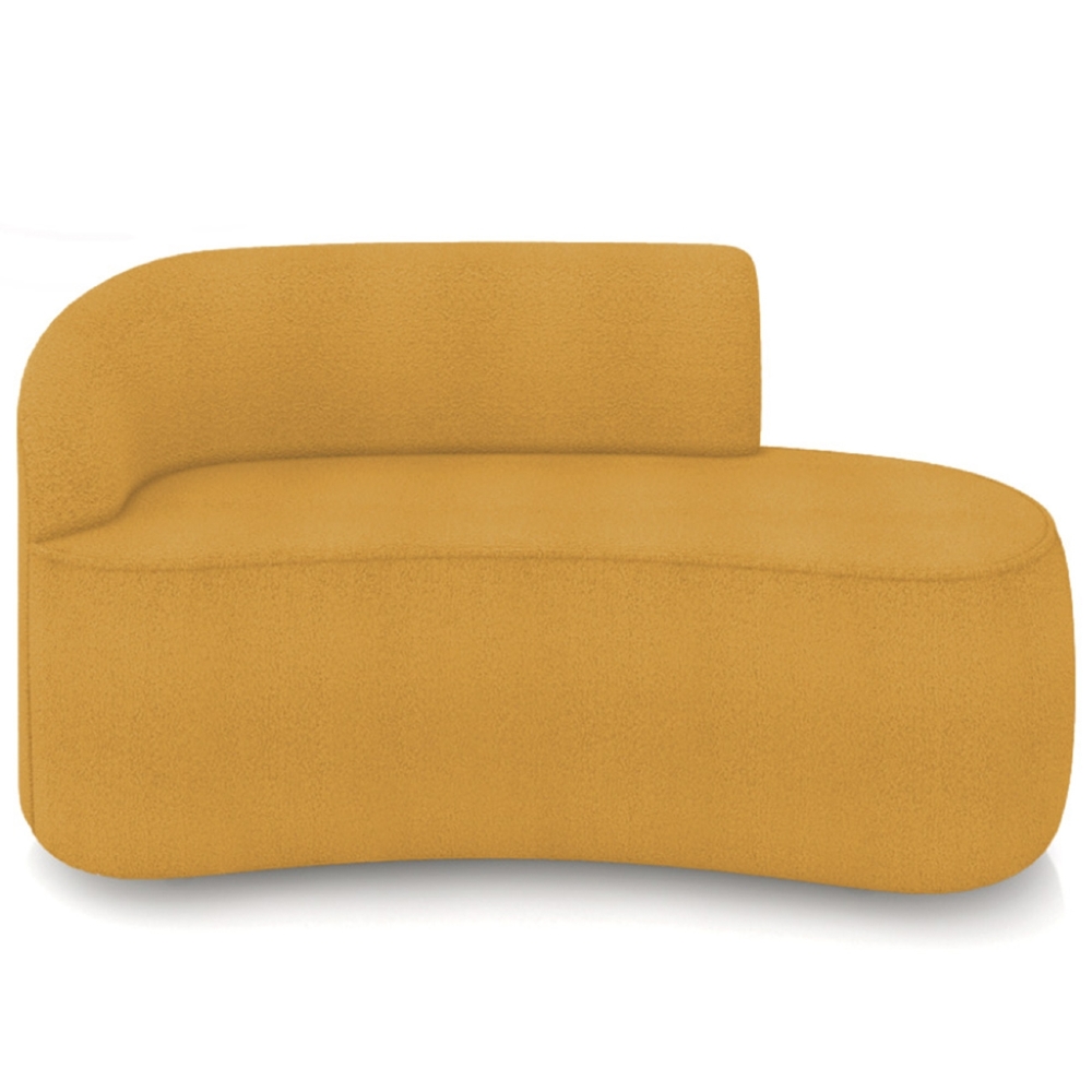 Sofá 2 Lugares Para Sala 140cm Orgânico Wendi Boucle Mostarda I01  - Mpozenato