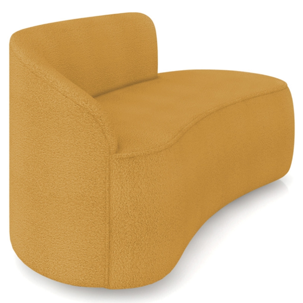 Sofá 2 Lugares Para Sala 140cm Orgânico Wendi Boucle Mostarda I01  - Mpozenato