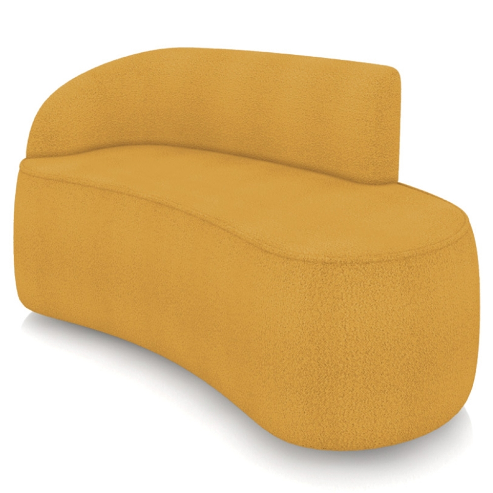 Sofá 2 Lugares Para Sala 140cm Orgânico Wendi Boucle Mostarda I01  - Mpozenato