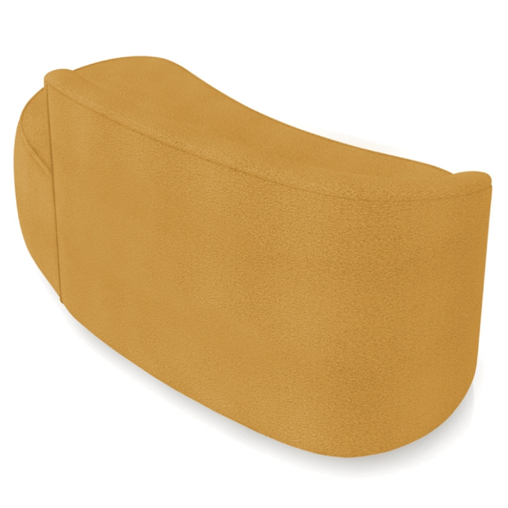 Sofá 2 Lugares Para Sala 140cm Orgânico Wendi Boucle Mostarda I01  - Mpozenato