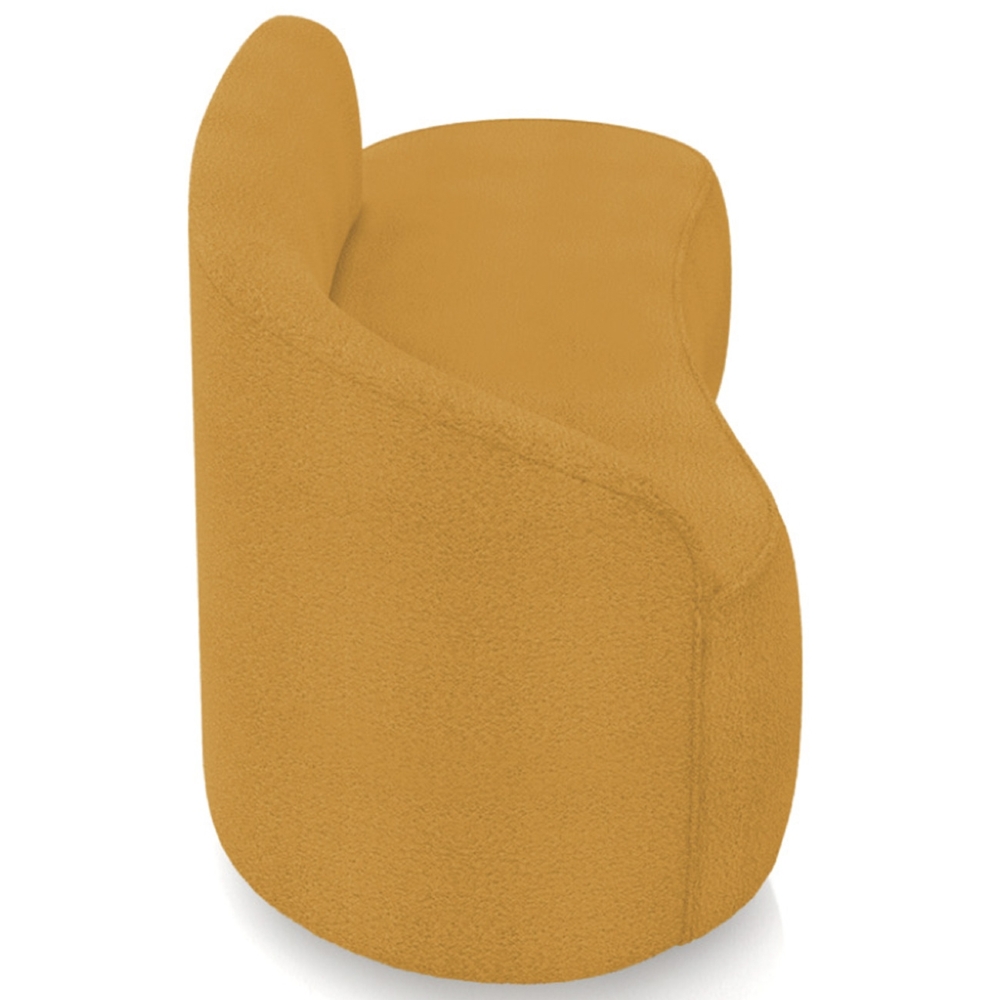 Sofá 2 Lugares Para Sala 140cm Orgânico Wendi Boucle Mostarda I01  - Mpozenato