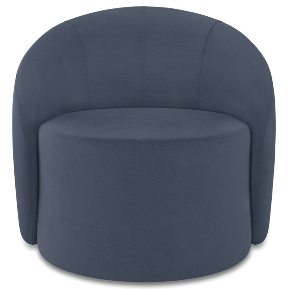 Sofá 3 Lugares 180cm Wendi e Poltrona Steve Suede Azul Marinho I01  - Mpozenato