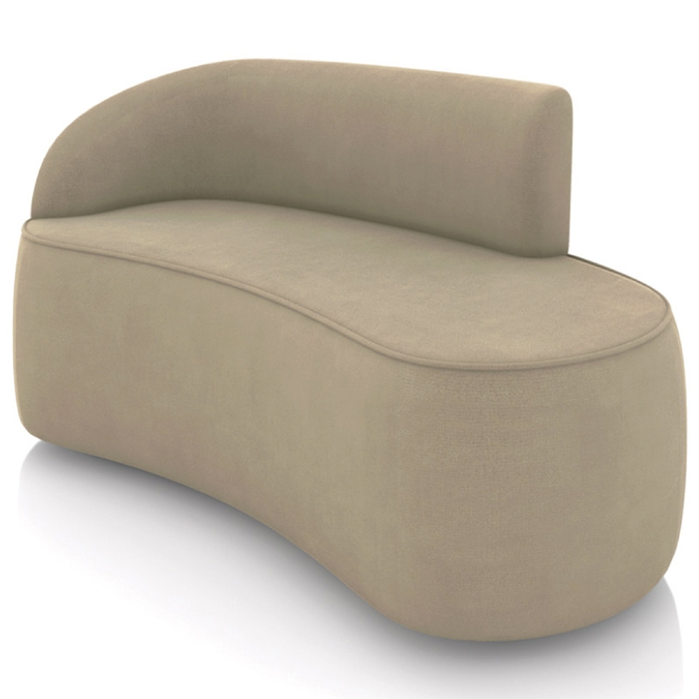 Sofá 2 Lugares Para Sala 140cm Orgânico Wendi Suede Marrom Rt I01  - Mpozenato