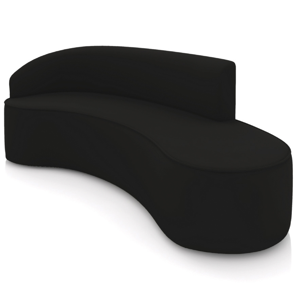 Sofá 4 Lugares 220cm Wendi e Poltrona Steve Veludo Preto I01  - Mpozenato