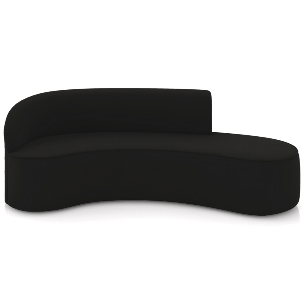 Sofá 4 Lugares 220cm Wendi e Poltrona Steve Veludo Preto I01  - Mpozenato