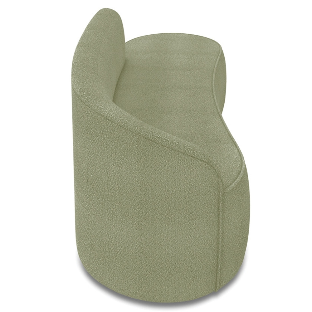 Sofá 3 Lugares Para Sala 180cm Orgânico Wendi Boucle Pistache I01  - Mpozenato