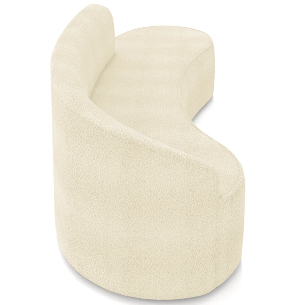 Sofá 4 Lugares Para Sala 220cm Orgânico Wendi Boucle Bege I01  - Mpozenato