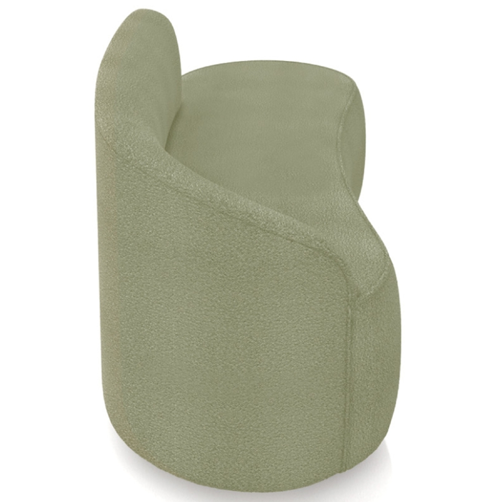 Sofá 2 Lugares Para Sala 140cm Orgânico Wendi Boucle Pistache I01  - Mpozenato