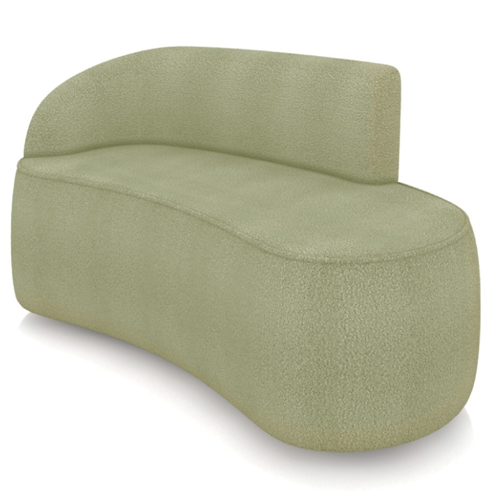 Sofá 2 Lugares 140cm Wendi e Poltrona Steve Boucle Pistache I01  - Mpozenato