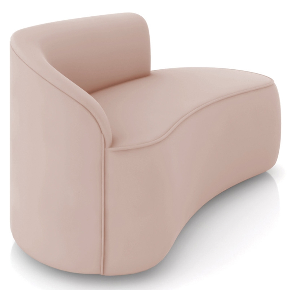 Sofá 2 Lugares Para Sala 140cm Orgânico Wendi Veludo Rose I01  - Mpozenato