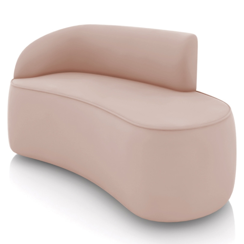 Sofá 2 Lugares Para Sala 140cm Orgânico Wendi Veludo Rose I01  - Mpozenato